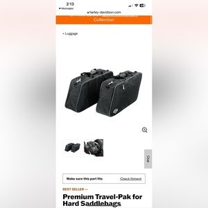 Brand New In Plastic Harley Davidson Premium Travel-Pak for Hard Saddlebags
